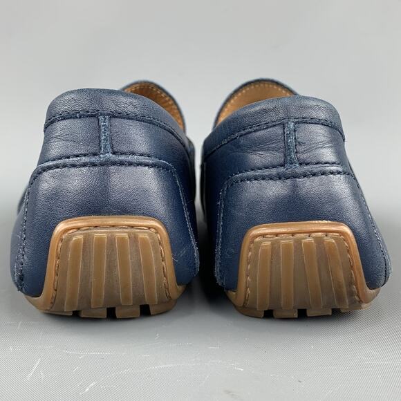 RALPH LAUREN Size 7.5 Navy Solid Leather Drivers Loafers main image 3